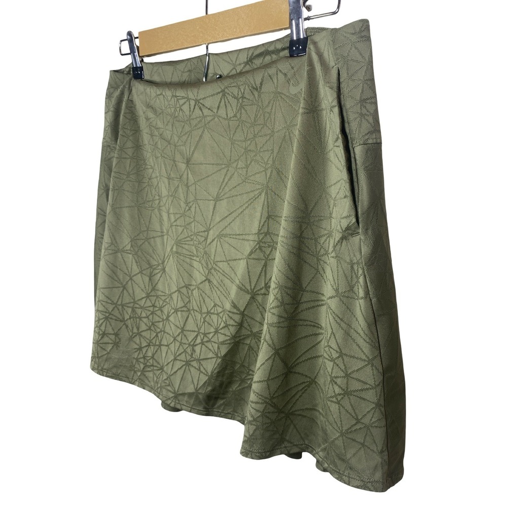 Nike Golf Dri-FIT Skort Olive Green Geometric Print Athletic Skirt Womens Large - Picture 2 of 11